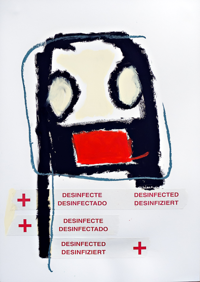 Oil paintstick and collage on paper